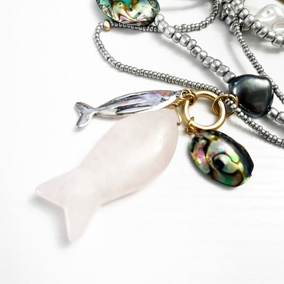 NEW Chico's White Jade Ocean Necklace - Picture 2 of 9